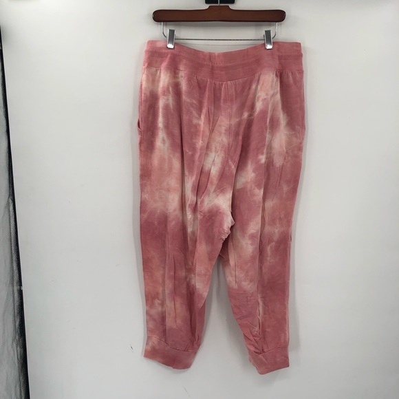LIVI ACTIVE Tie Dye Crop Jogger Lounge Pant Tie Waist Cropped Capri Lane Bryant - Picture 6 of 9